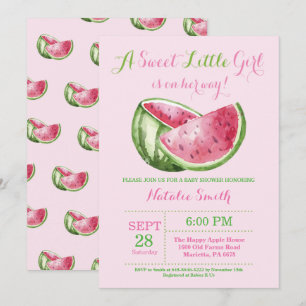 Watermelon Baby Shower Invitation Pink Girl