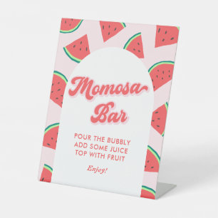 Watermelon Baby Shower Momosa Bar Pedestal Sign
