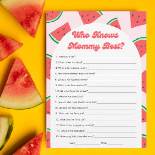 Watermelon Baby Shower Who Knows Mommy Best Card