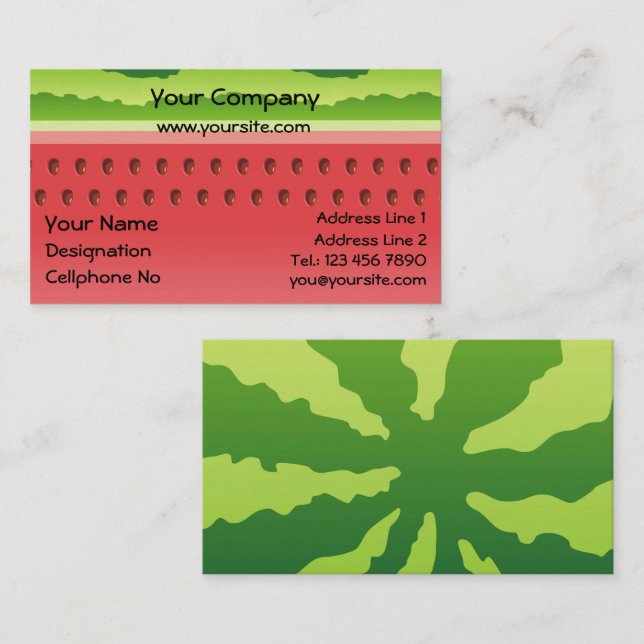 Watermelon Background Horizontal Business Card (Front/Back)