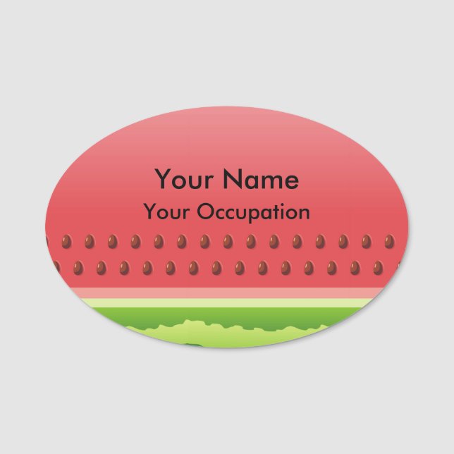 Watermelon Background Name Tag (Front)