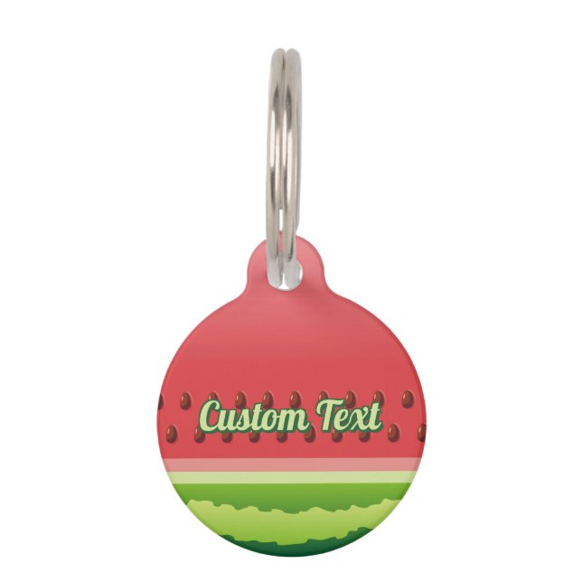 Watermelon Background Pet Name Tag (Front)