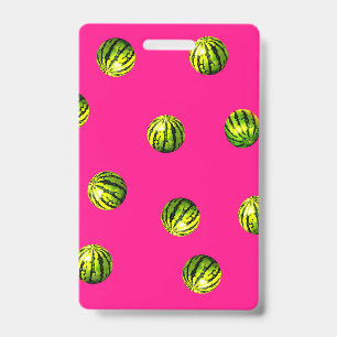 Watermelon background pink ID badge