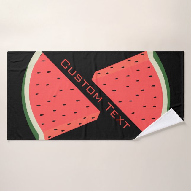 Watermelon Bath Towels with Custom Text and Colour (Bath Towel)