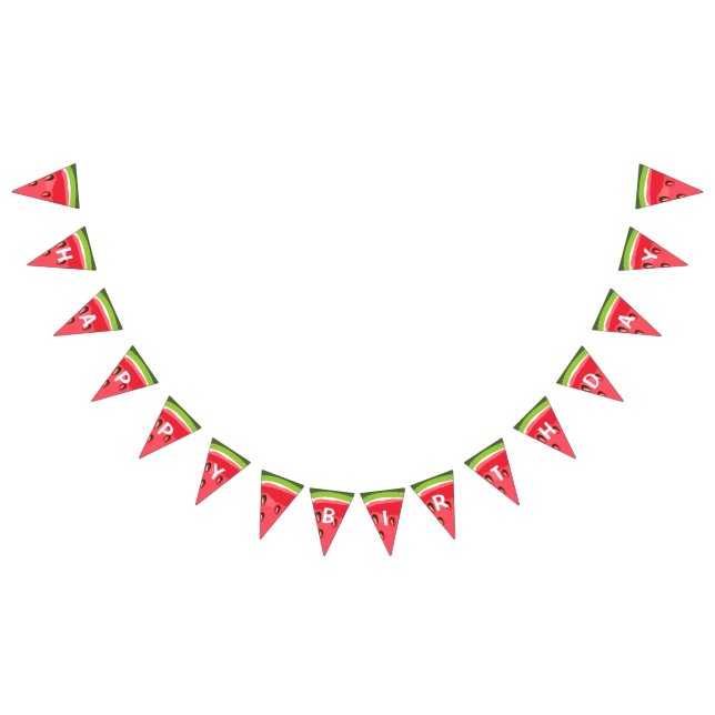 Watermelon birthday bunting Melon party Summer (All)