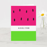 Watermelon Birthday Card<br><div class="desc">A watermelon birthday card,  which you can personalize the front with her name. Inside reads a message,  which you can easily edit if wanted. This watermelon card would be great for a kid's summer birthday.</div>