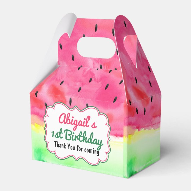 Watermelon  Birthday Favour Box Personalised (Front Side)