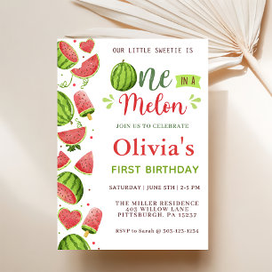 Watermelon Birthday First Birthday Invitation