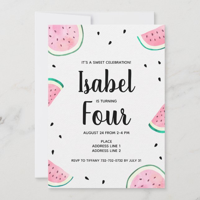Watermelon Birthday Invitation (Front)