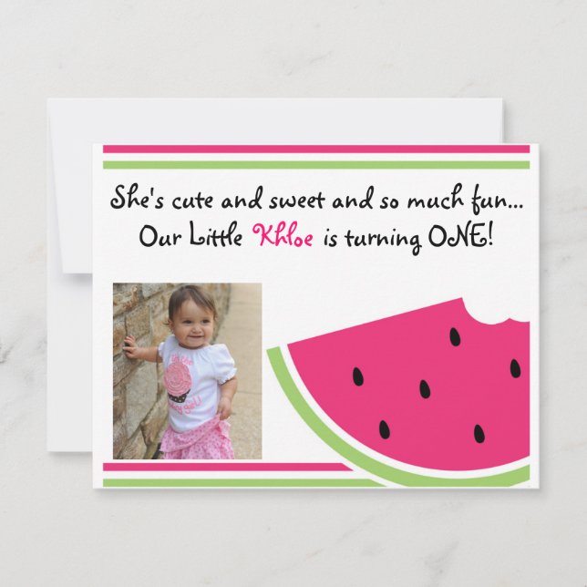 Watermelon Birthday Invite (Front)