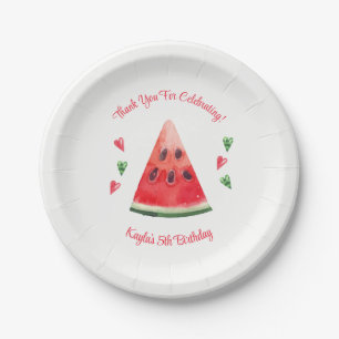 Watermelon Birthday Paper Plate