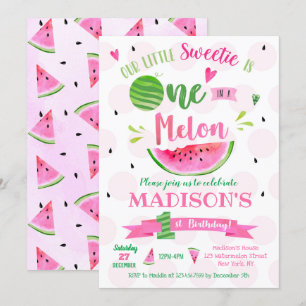 Watermelon Birthday Party Invitations
