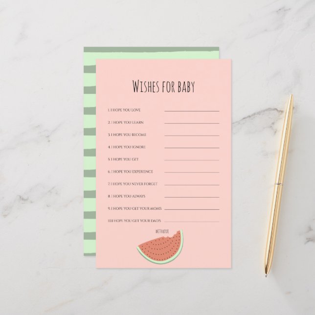 Watermelon Birthday Party Wishes for Baby (Front/Back In Situ)