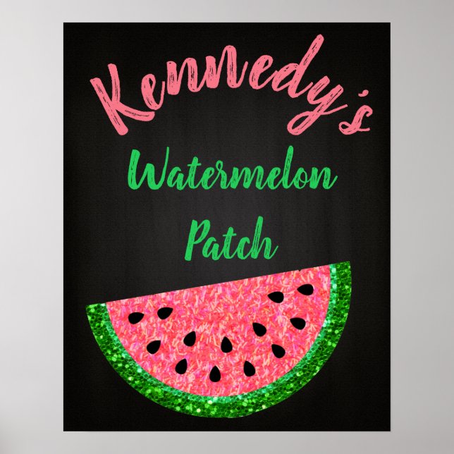 Watermelon birthday Poster, Welcom Sign (Front)