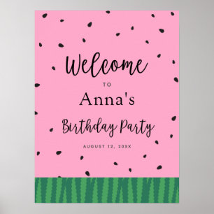 Watermelon Birthday Welcome Poster