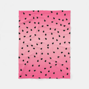 Watermelon Black Seeds Summer Vibes Juicy Pink Fleece Blanket