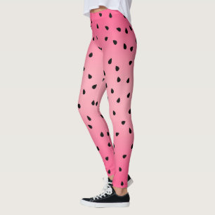 Watermelon Black Seeds Summer Vibes Juicy Pink Leggings