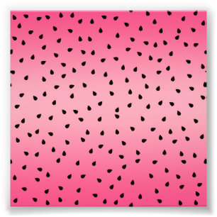 Watermelon Black Seeds Summer Vibes Juicy Pink Photo Print
