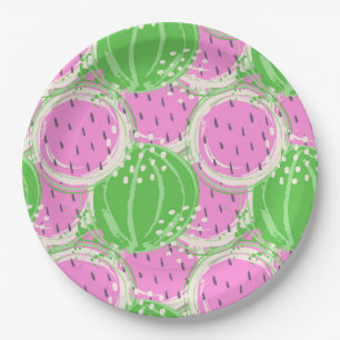 Watermelon Bliss: A Slice of Summer Backdrop Paper Plate