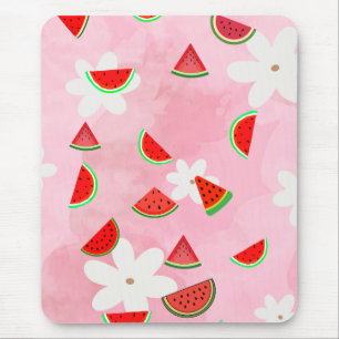 Watermelon Bloom – Fun Summer Floral Pattern" Mouse Mat