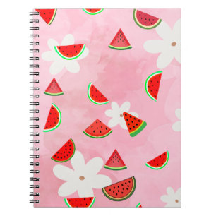 Watermelon Bloom – Fun Summer Floral Pattern" Notebook