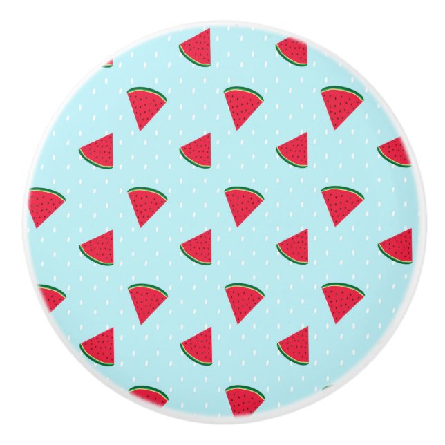 Watermelon Blue Fun Summer Fruit Ceramic Knob (Front)