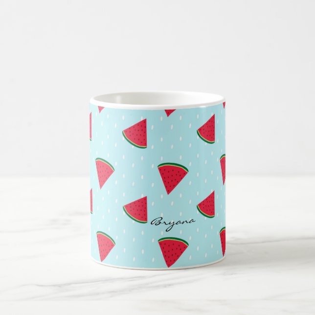 Watermelon Blue Fun Summer Personalised Coffee Mug (Center)