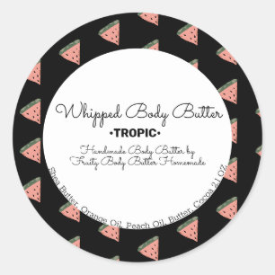 Watermelon Body Butter Bath Branding Packaging Classic Round Sticker