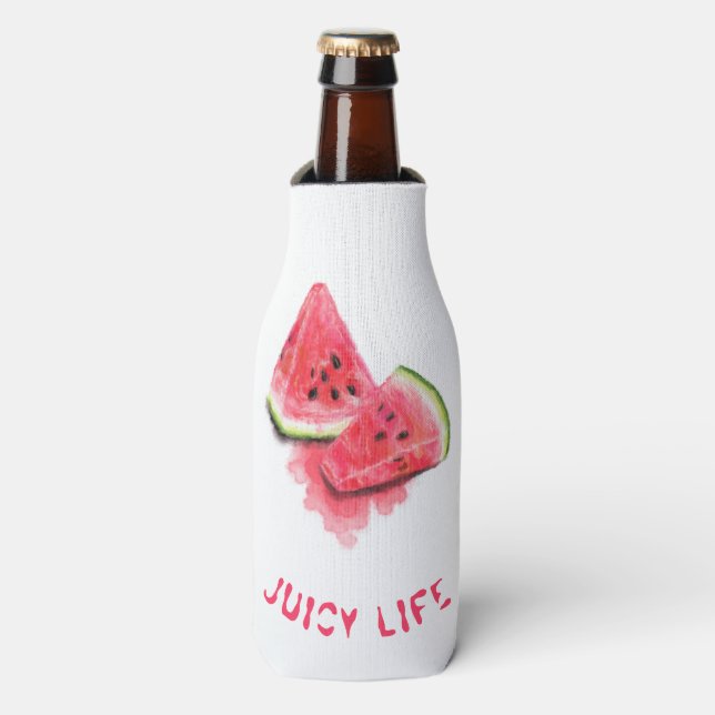 Watermelon Bottle Cooler Funny - Custom Text (Bottle Front)