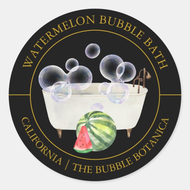 Watermelon Bubble Bath label (Front)