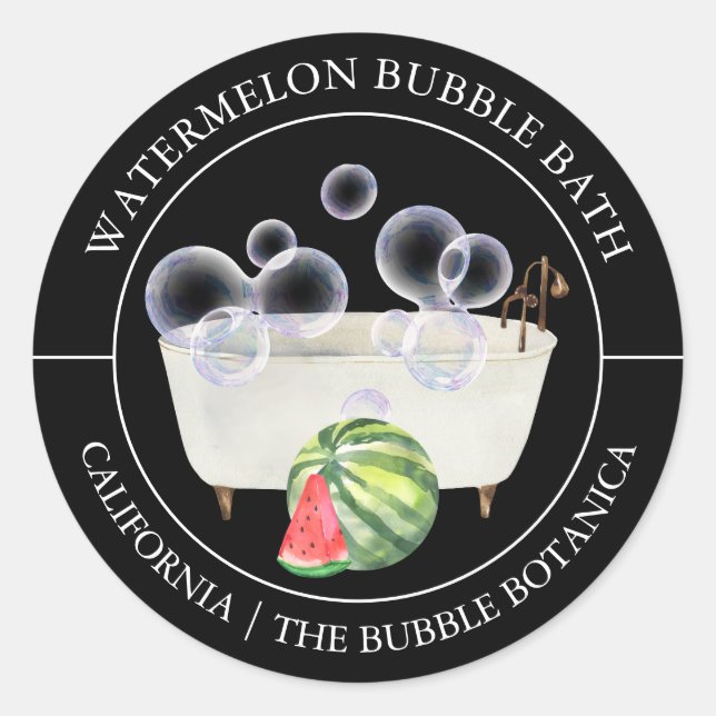 Watermelon Bubble Bath label (Front)