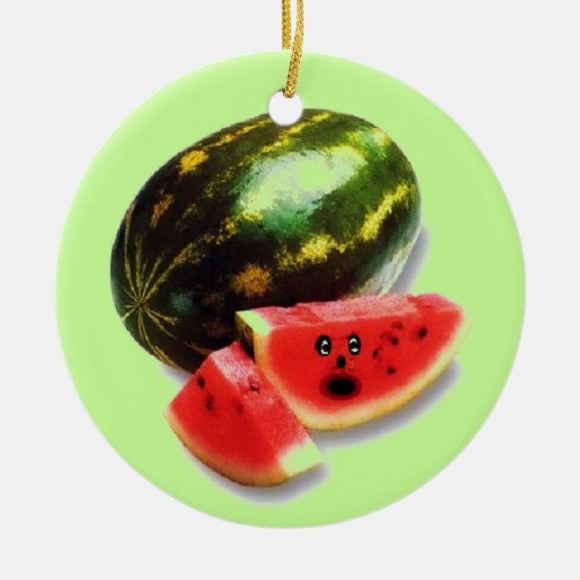 Watermelon Cartoon Ceramic Tree Decoration (Front)