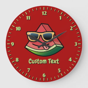 Watermelon Cartoon Large Clock