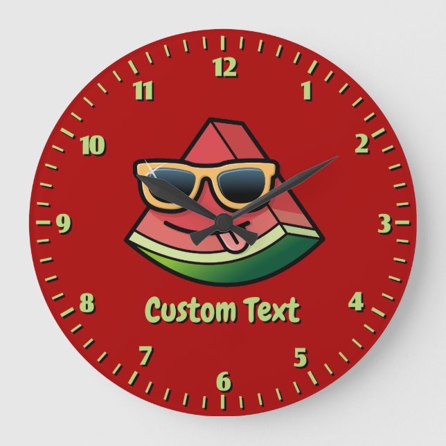 Watermelon Cartoon Large Clock (Front)