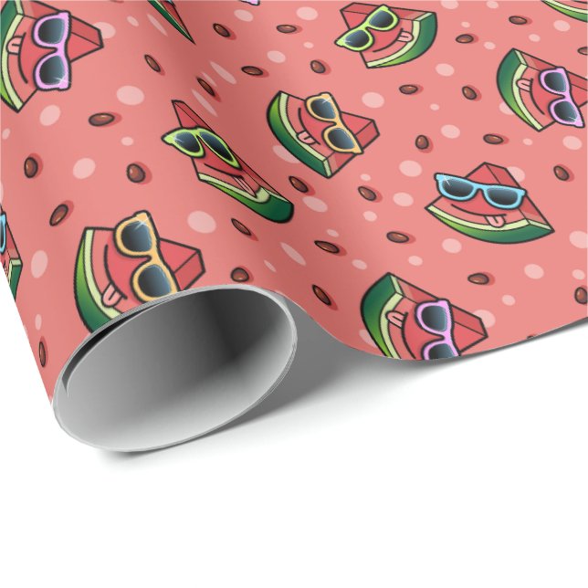 Watermelon Cartoon Pattern Wrapping Paper (Roll Corner)