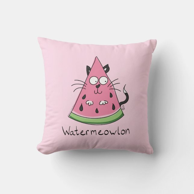 Watermelon Cat Cute Kids Cushion (Front)