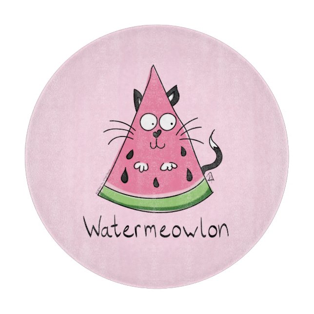 Watermelon Cat Cute Kids Cutting Board (Front)
