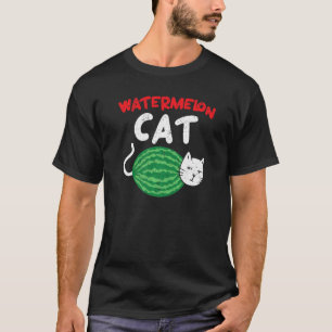 Watermelon Cat Hello Summer Vacation Tropical Frui T-Shirt