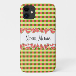 Watermelon Check Classic Name iPhone case