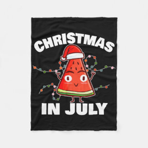 Watermelon Christmas In July Christmas Tree Summer Fleece Blanket
