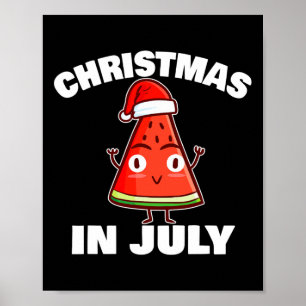 Watermelon Christmas In July Christmas Tree Summer Poster