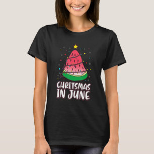 Watermelon Christmas In July Christmas Tree Summer T-Shirt