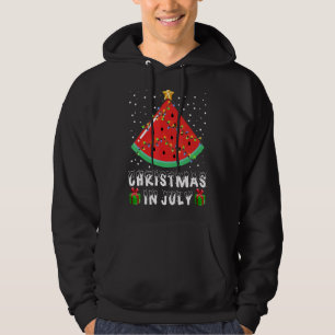Watermelon Christmas In July Xmas Tree Summer Vaca Hoodie