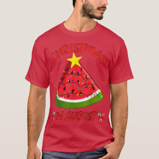 Watermelon Christmas Tree Christmas In August Summ T-Shirt