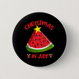 Watermelon Christmas Tree Christmas In July Summer 6 Cm Round Badge