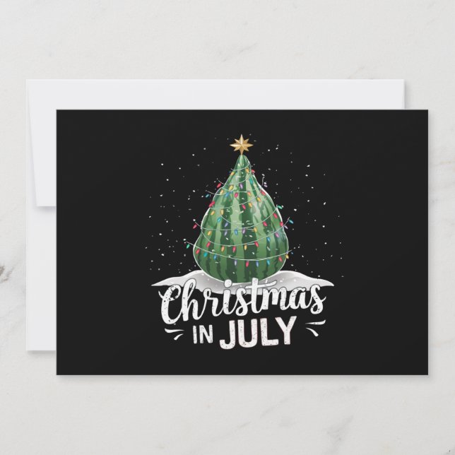Watermelon Christmas Tree Christmas In July Summer Invitation (Front)