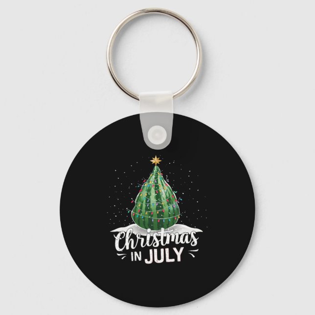 Watermelon Christmas Tree Christmas In July Summer Key Ring (Front)