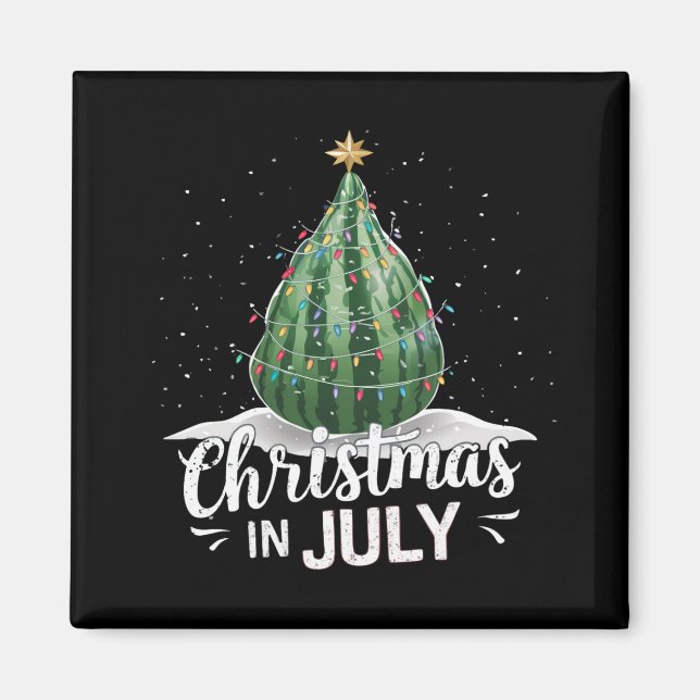 Watermelon Christmas Tree Christmas In July Summer Magnet (Front)