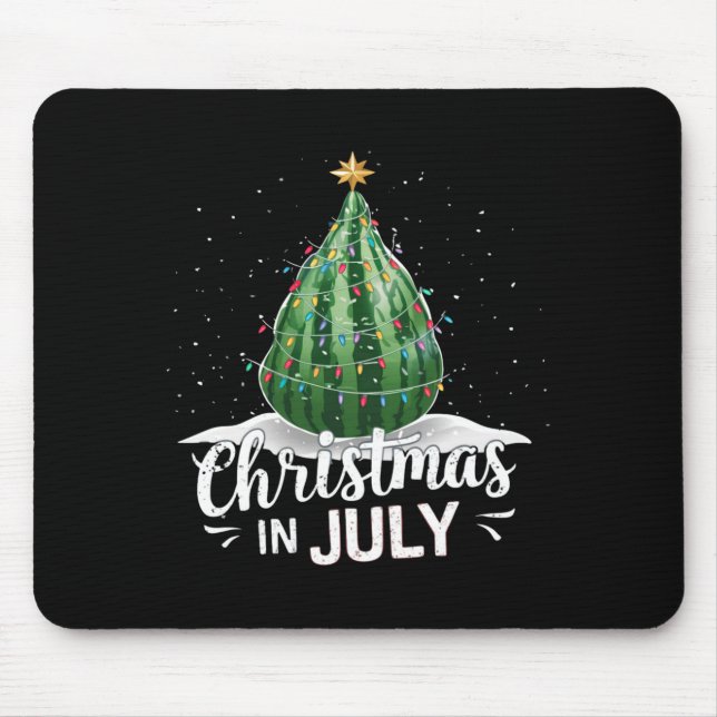 Watermelon Christmas Tree Christmas In July Summer Mouse Mat (Front)