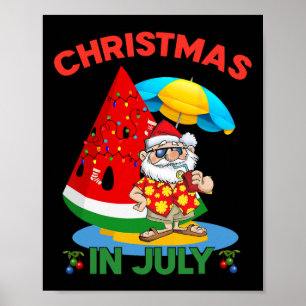 Watermelon Christmas Tree Christmas In July Summer Poster